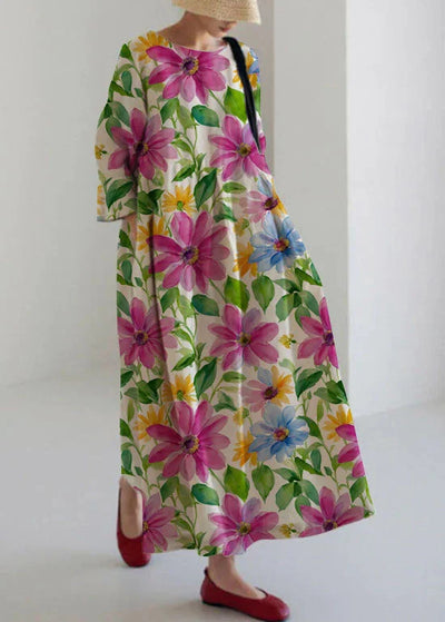 NOVA - LOOSE DRESS WITH LARGE FLORAL PRINT