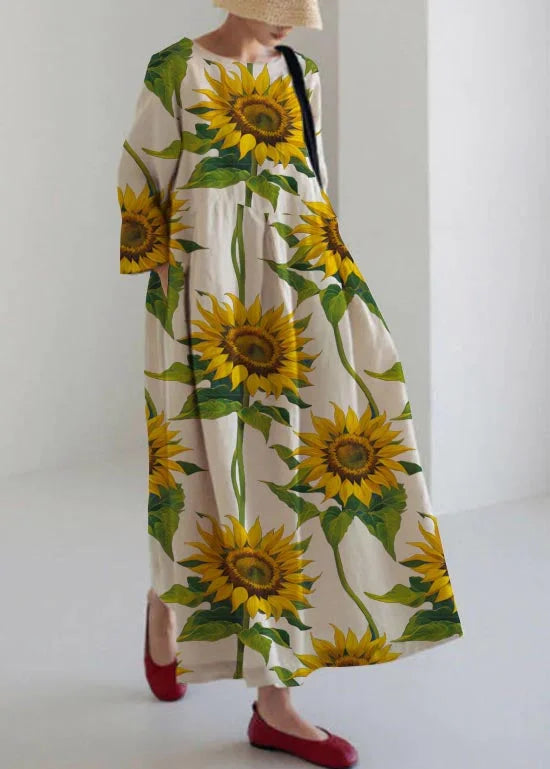 NOVA - LOOSE DRESS WITH LARGE FLORAL PRINT