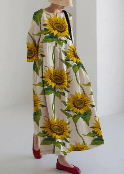 NOVA - LOOSE DRESS WITH LARGE FLORAL PRINT