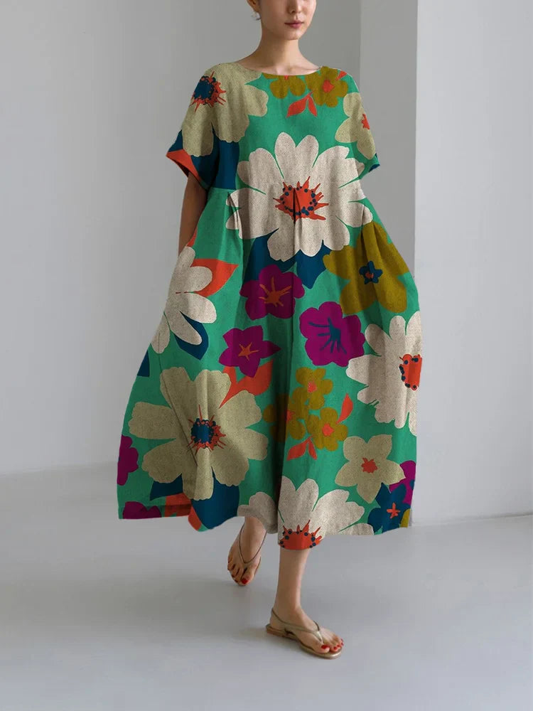 LILY - COLORFUL FLOWERS MIDI DRESS