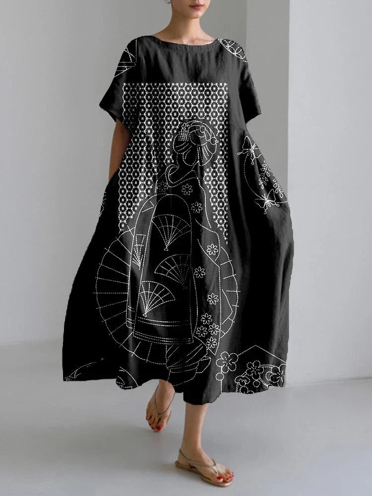 NERIS – ARTISTIC PRINT POCKET MAXI DRESS