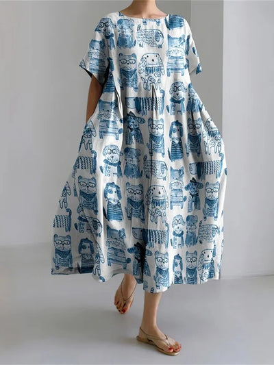 LEERA – ALL OVER PRINT LOOSE DRESS