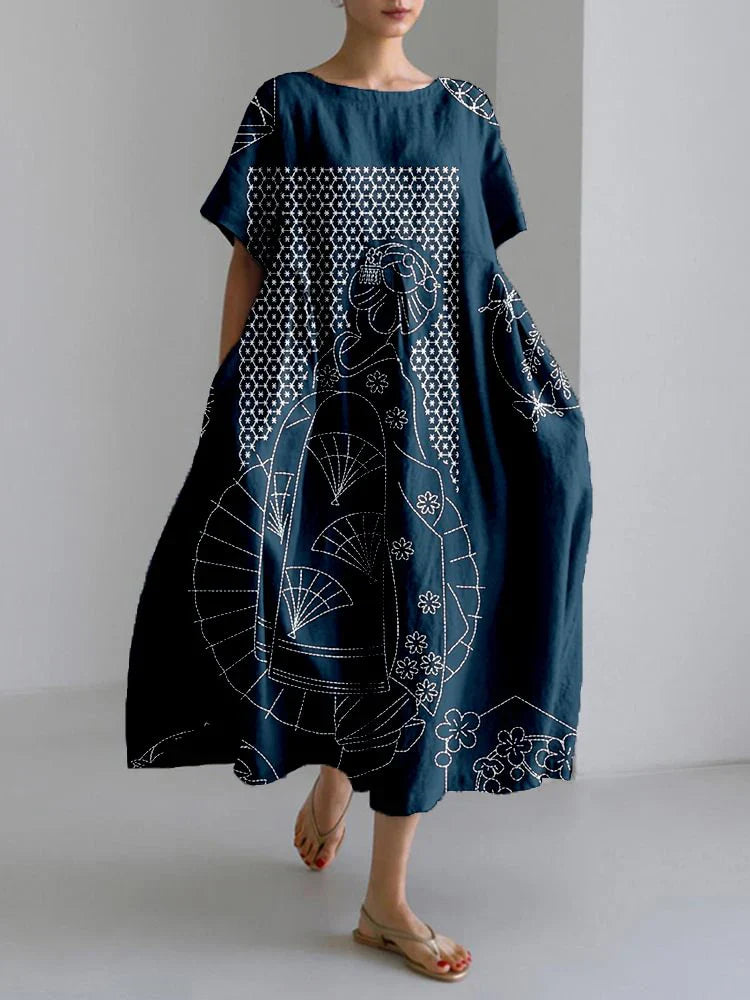 NERIS – ARTISTIC PRINT POCKET MAXI DRESS