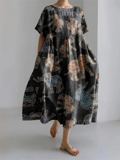 LEERA – ALL OVER PRINT LOOSE DRESS