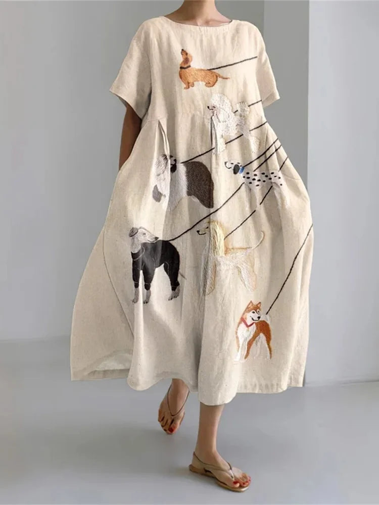 LEERA – ALL OVER PRINT LOOSE DRESS