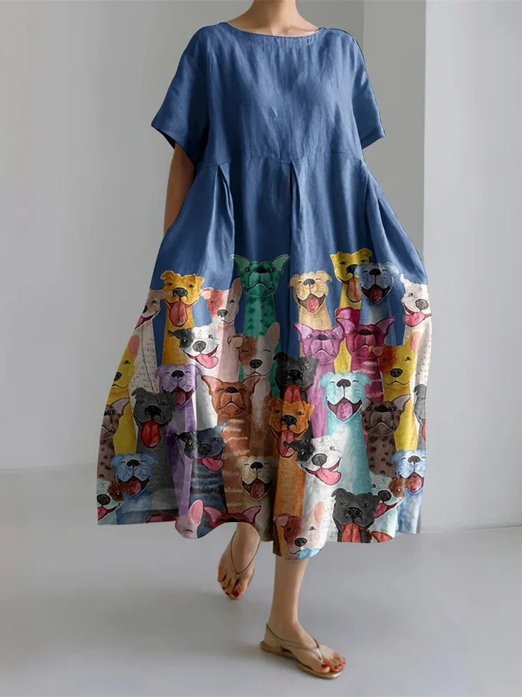 LEERA – ALL OVER PRINT LOOSE DRESS