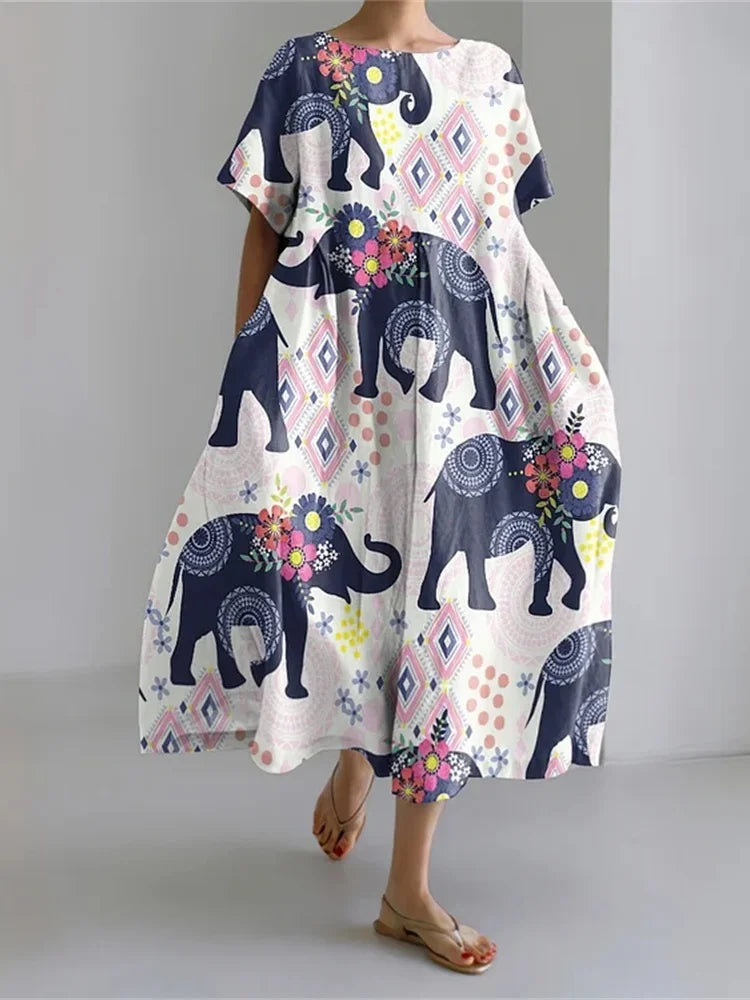 LEERA – ALL OVER PRINT LOOSE DRESS