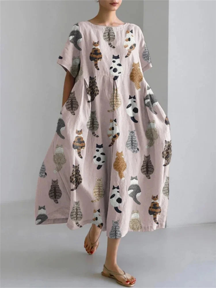 LEERA – ALL OVER PRINT LOOSE DRESS