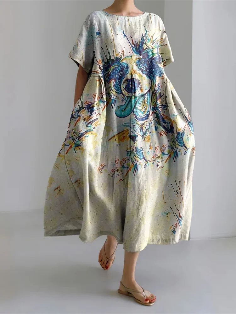 LEERA – ALL OVER PRINT LOOSE DRESS