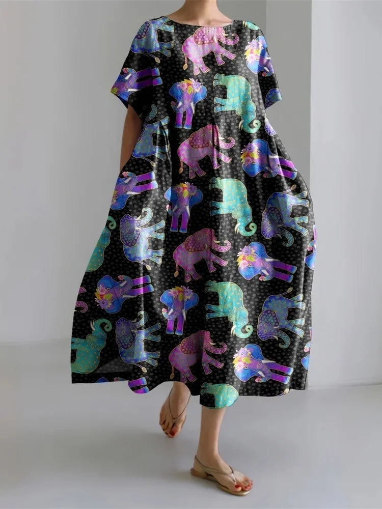 LEERA – ALL OVER PRINT LOOSE DRESS